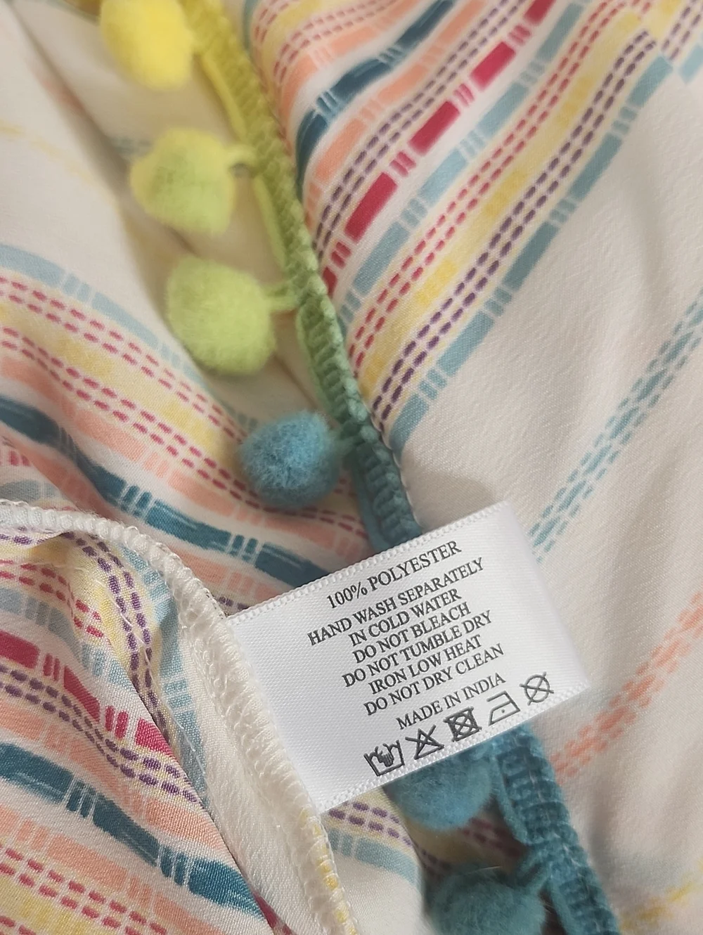America & Beyond NWT Rainbow Striped Faux Wrap Dress, S